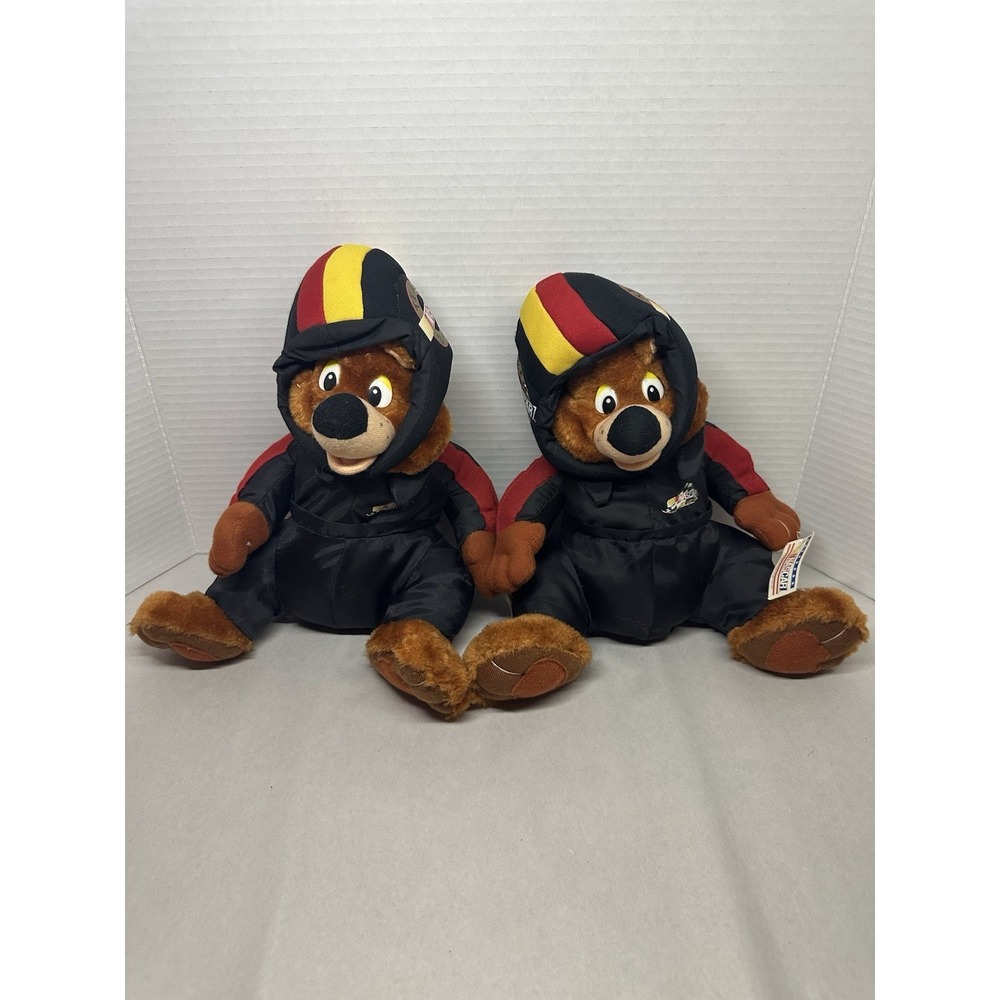 Vintage 1997 Nanco Team NASCAR Teddy Bear Plush Black Racing Suit Stuffed Animal